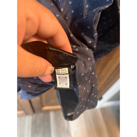 Men's Ted Baker Button-Down Shirt Size 5 Blue - Picture 7 of 9